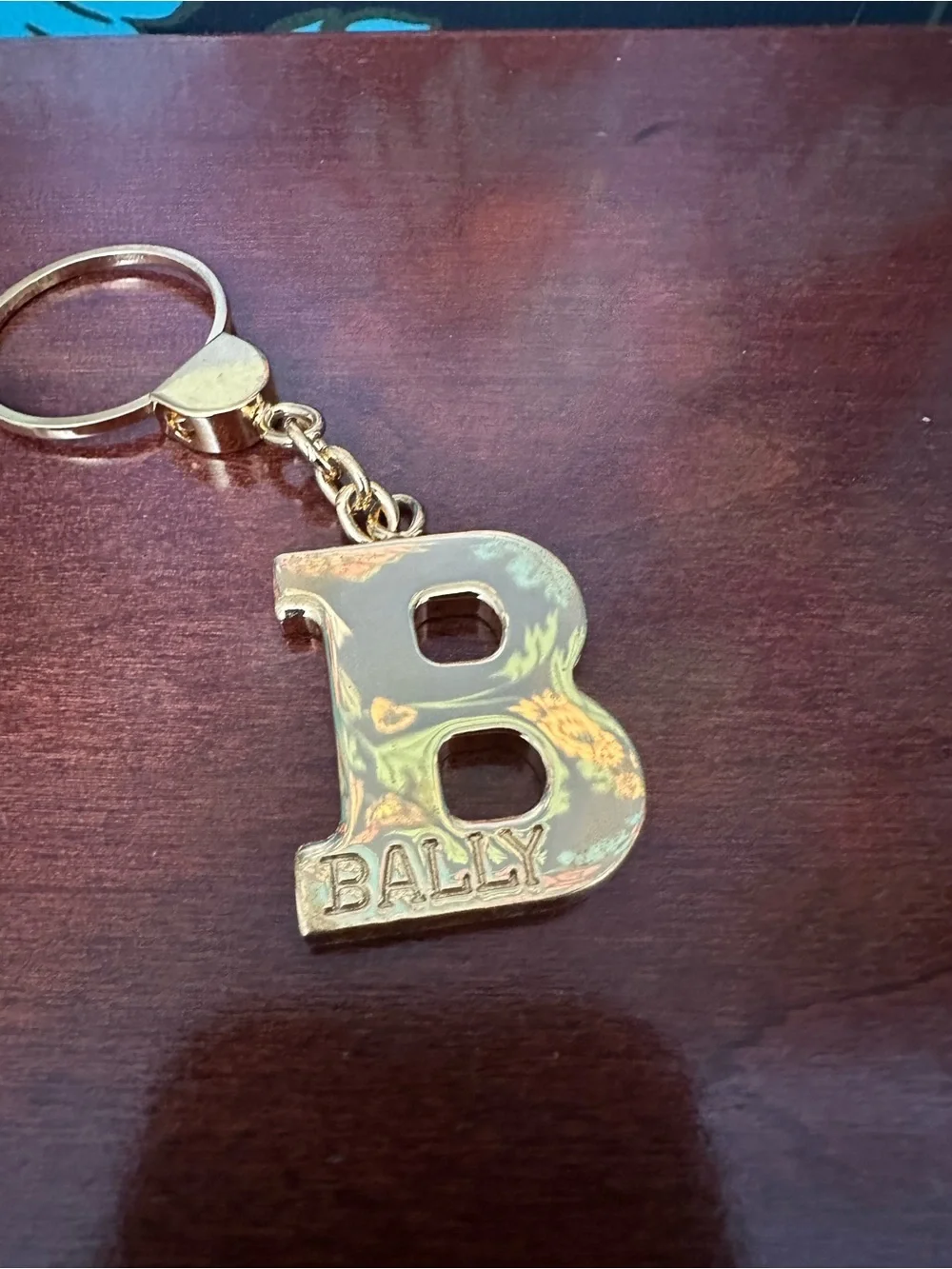 Vintage Bally Gold-Plated “B” Logo Keychain Late 1990s Logo Made in Italy
